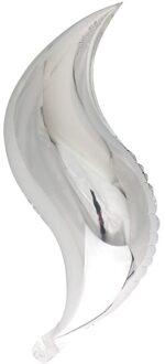 18 24 36 Inch S-Vormige Folie Ballon Diy Mermaid Staart Bloem Opblaasbare Lucht Ballons Kinderen Verjaardagsfeestje Supplies bruiloft Decor zilver / 36 duim