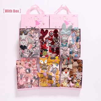 18/24 Pcs/Set Children Hair Clip Set Baby Head flower Fabric Bow Barrettes Hair clips Girl Elastic hair Headband Headdress Gift