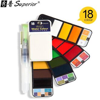 18/25/33/42 kleur Solide Aquarel Verf Set handgeschilderde Draagbare Waaiervormige Water kleur Pigment Voor Tekening 18 kleur