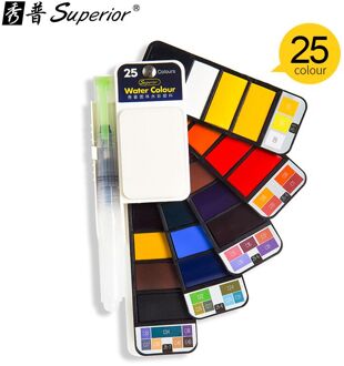 18/25/33/42 kleur Solide Aquarel Verf Set handgeschilderde Draagbare Waaiervormige Water kleur Pigment Voor Tekening 25 kleur