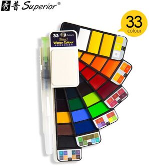 18/25/33/42 kleur Solide Aquarel Verf Set handgeschilderde Draagbare Waaiervormige Water kleur Pigment Voor Tekening 33 kleur