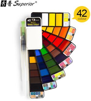 18/25/33/42 kleur Solide Aquarel Verf Set handgeschilderde Draagbare Waaiervormige Water kleur Pigment Voor Tekening