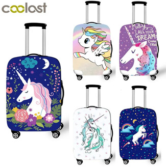 18-32 Inch Pink Suitcase Protective Covers Cartoon Unicorn Luggage Cover Elastic Travel trolley case Cover Travel Accessories