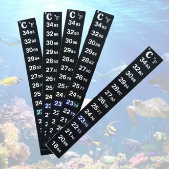 18-34 ℃ Aquarium Fish Tank Vloeistof Thermometer Sticker Dual Schaal Temperatuur Gevoelige Thermometer Pet Lcd Digitale Thermometer 5 stk