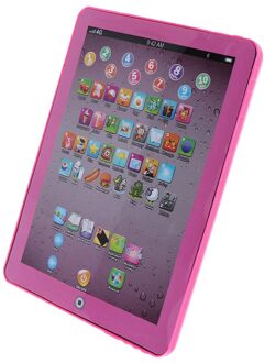 18.5*14*2 Cm Leunend Educatief Speelgoed Kind Kids Computer Tablet Engels Leren Speelgoed roze
