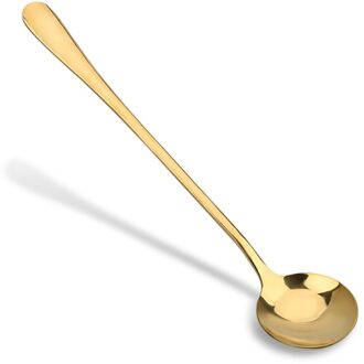18.5 Cm Rvs Ice Koffie Lepel Ronde Vorm Lange Handvat Lepel Thuis Keuken Servies Lepel Goud