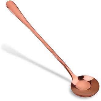 18.5 Cm Rvs Ice Koffie Lepel Ronde Vorm Lange Handvat Lepel Thuis Keuken Servies Lepel roos goud