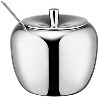 18/8 Rvs Apple Suikerpot Kruiden Jar Kruiderij Pot Spice Container Bus Cruet Met Deksel En Lepel