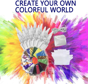 18 Bottles Tulip Permanent One Step Tie Dye Set DIY Kits for Fabric Textile Craft Arts Clothes for Solo Projects Dyes Paint