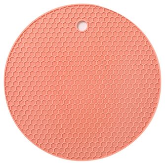 18 Cm Ronde Hittebestendige Siliconen Mat Drink Cup Onderzetters Antislip Pannenlap Tafel Placemat Keuken Accessoires Onderzetters roze