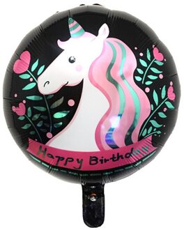18 "eenhoorn aluminium film ballon kinderen birthday party versierd met aluminiumfolie ronde lucht bal