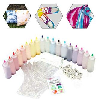 18 Flessen Tulp Een Stap Tie Dye Kit Stof Textiel Permanente Verf Diy Kleding Kleuren Graffiti Voor Solo Projecten Kleurstoffen verf