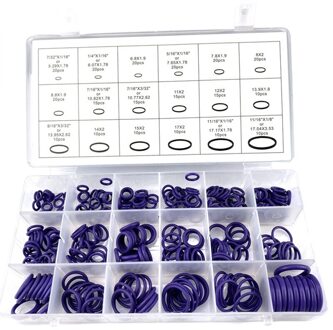 18 Grid 270 Stuks Airconditioner Afdichting Ring Rubber Ring Auto Compressor O-Ring Reparatie Doos Auto Auto Reparatie gereedschap paars