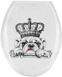 18 Inches Verdikking Gedrukt Wc-deksel U-Vormige Toilet Seat Cover Universal Plastic Wc-deksel Patronen Toiletbril Ring kroon hond