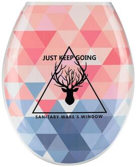 18 Inches Verdikking Gedrukt Wc-deksel U-Vormige Toilet Seat Cover Universal Plastic Wc-deksel Patronen Toiletbril Ring Triangle hert