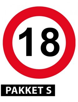 18 jaar feestartikelen pakket klein - Feestpakketten Multikleur