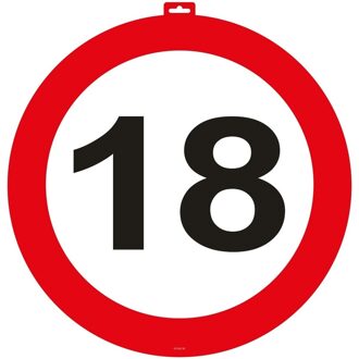 18 jaar verkeersbord - deurbord - Dia 47 cm - 18e verjaardag - feestdecoratie - feestversiering
