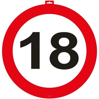 18 Jaar verkeersbord wandbord 47 cm - Feestdeurdecoraties Multikleur