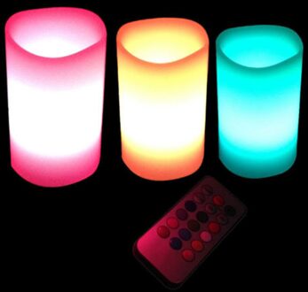 18-Key Kleurrijke LED Kaars Licht Met Afstandsbediening LED Vlamloze Notch Golvend Kaars Licht Voor Thuis Bedrrom Party festival Decor