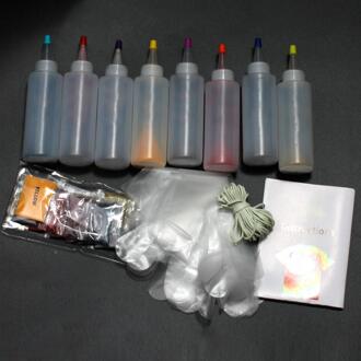 18 Kleur Tie Dye Kit Diy Kledingstuk Graffiti Textiel Verf Een Stap Permanente Kleding Tie Dye Pigment Met Rubber bands Handschoen