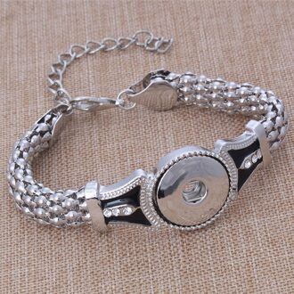 18 MM Drukknoop Bedels Sieraden Twist Chain Bangle Verstelbare Armband Retro Zilver Goud Bohemen Armbanden Voor Vrouwen Manchet Sieraden