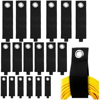 18 Pack Zware Opslag Bandjes Verlengsnoer Houder Organizer Verstelbare Uitbreiding Strap Houder 3 Maat (S, M, L)