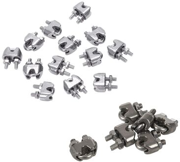 18 Pcs Rvs Zadel Klem Kabel Clip, 12 Stuks 2Mm & 6 Pcs 3 Mm