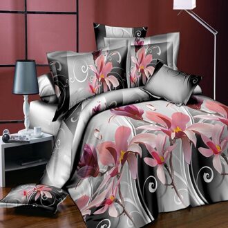 18 Stijlen Wit Rode Bloem 3D Beddengoed Set van Dekbedovertrek Kussensloop Set Bed Kleding Dekbedden Cover Queen Twin geen Quilt bloem 3D012