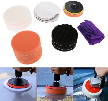 18 Stks/set 7 "Inch Auto Polijsten Pad Spons Polijsten Waxen Boot Auto Polish Buffer Boor Wiel Polijstmachine Verwijdert Krassen