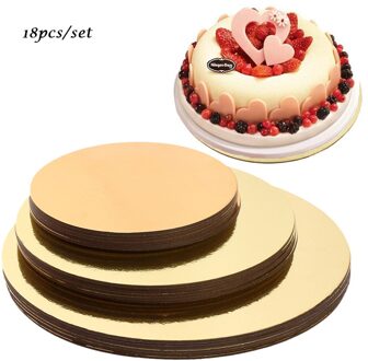 18 stks/set Handige Anti-brandwonden Aluminiumfolie Cake Moving Lade Keuken Bakken Tool Mover Restaurant Display Cake Tray Goud