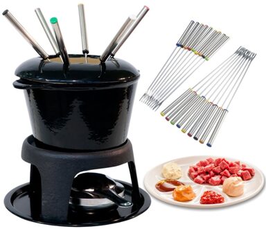 18 Stuks Rvs Fondue Vorken Met Hittebestendig Handvat Voor Kaas Chocolade Fondue Gebraden Marshmallows Vlees, 9.5 Inch