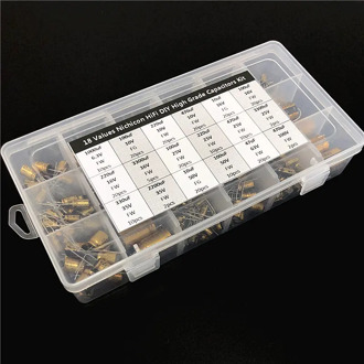 18 Values Nichicon FW/FG HiFi DIY High Grade Audio capacitor assorted kit box assortment 6.3V~100V, 10uF~3300uF total 241pcs