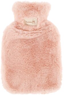 1800Ml Warm Water Fles Zachte Pluche Leuke Water Gevulde Tas Winter Warm Gebreide Cover Hand Warmer Herbruikbare roze 800ml