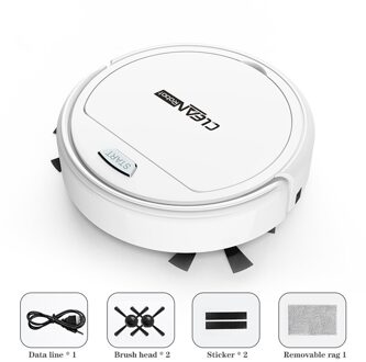 1800Pa Multifunctionele Robot Stofzuiger, 3-In-1 Auto Oplaadbare Smart Vegen Robot Droog Nat Vegen Stofzuiger Thuis wit