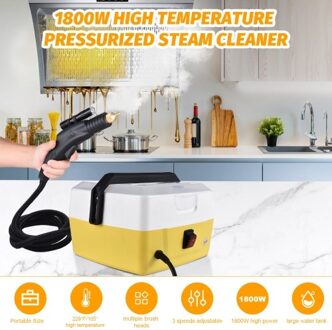 1800W Handheld Steam Cleaners for Home Use 4L Capacity High Temperature Fast Heating 5 Bar High Pressure Steamer Cleaner with Voice Prompt for Car Detailing Kitchen Air Conditioner Cleaning