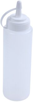180cc Wit Plastic Squeeze Fles Olie Saus Dispenser Nozzle Cap Bevestigd