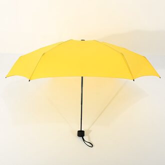 180G Kleine Mode Opvouwbare Paraplu Regen Vrouwen Heren Mini Pocket Parasol Meisje Uv Proof Waterdicht draagbare Reizen Umbre geel