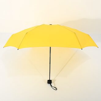 180G Kleine Mode Opvouwbare Paraplu Regen Vrouwen Mannen Mini Pocket Parasol Meisjes Anti-Uv Waterdichte Draagbare Reizen Paraplu geel