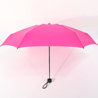 180G Kleine Mode Opvouwbare Paraplu Regen Vrouwen Mannen Mini Pocket Parasol Meisjes Anti-Uv Waterdichte Draagbare Reizen Paraplu roos rood
