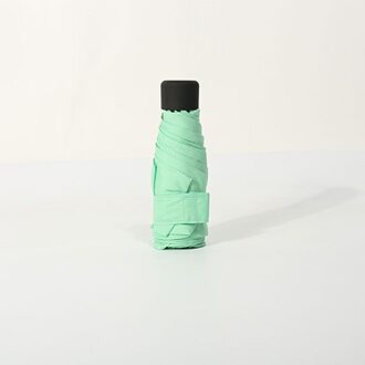 180G Mini Pocket Parasol Licht Mode 5 Opvouwbare Paraplu Regen Vrouwen Mannen Meisjes Anti-Uv Waterdichte Draagbare Reizen Paraplu groen