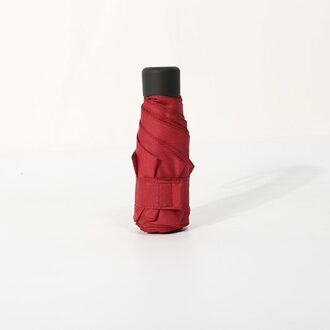 180G Mini Pocket Parasol Licht Mode 5 Opvouwbare Paraplu Regen Vrouwen Mannen Meisjes Anti-Uv Waterdichte Draagbare Reizen Paraplu wijn rood