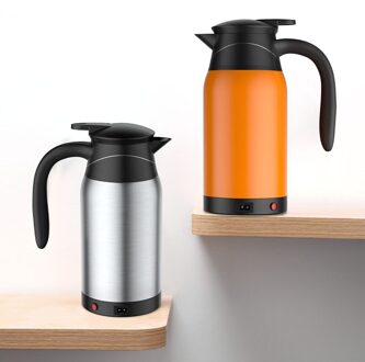 180W 24V Elektrische Verwarming Cup Waterkoker Roestvrijstalen Boiler Fles Voor Thee Koffie Drinken Reizen Auto Vrachtwagen zilver
