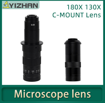180X 130X Adjustable Zoom C-mount Lens 0.7X~4.5X Magnification 25mm For HDMI USB Industry Video Microscope Camera 110V 220V