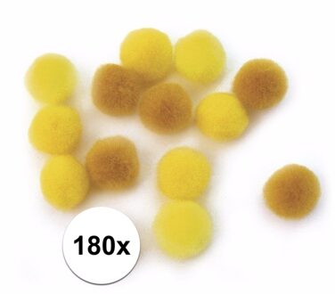 180x gele knutsel pompons 15 mm - hobby balletjes