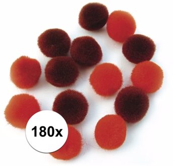 180x rode knutsel pompons 15 mm - hobby balletjes
