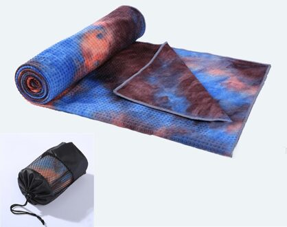 183*63 Cm Universele Yoga Handdoek Antislip Fitness Mat Gedrukt Microfiber Antislip Tie-Dye sport Sneldrogend blauw