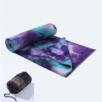 183*63 Cm Universele Yoga Handdoek Antislip Fitness Mat Gedrukt Microfiber Antislip Tie-Dye sport Sneldrogend paars