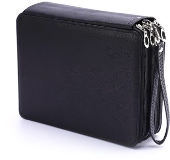 184 Slot Draagbare Kleurpotlood Case Houder Waterdicht Grote Capaciteit Pu Leer Potlood Tas Doos Voor Student Kunst Levert zwart