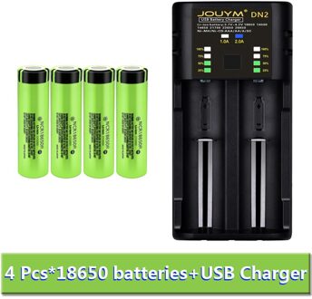 18650 Batterij 3.7V 2000Mah Oplaadbare Li-Ion Batterij Voor Led Zaklamp Batterij 18650 Batterij Cell + Usb lading 4 Cell en DN2