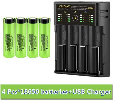 18650 Batterij 3.7V 2000Mah Oplaadbare Li-Ion Batterij Voor Led Zaklamp Batterij 18650 Batterij Cell + Usb lading 4 Cell en DN4